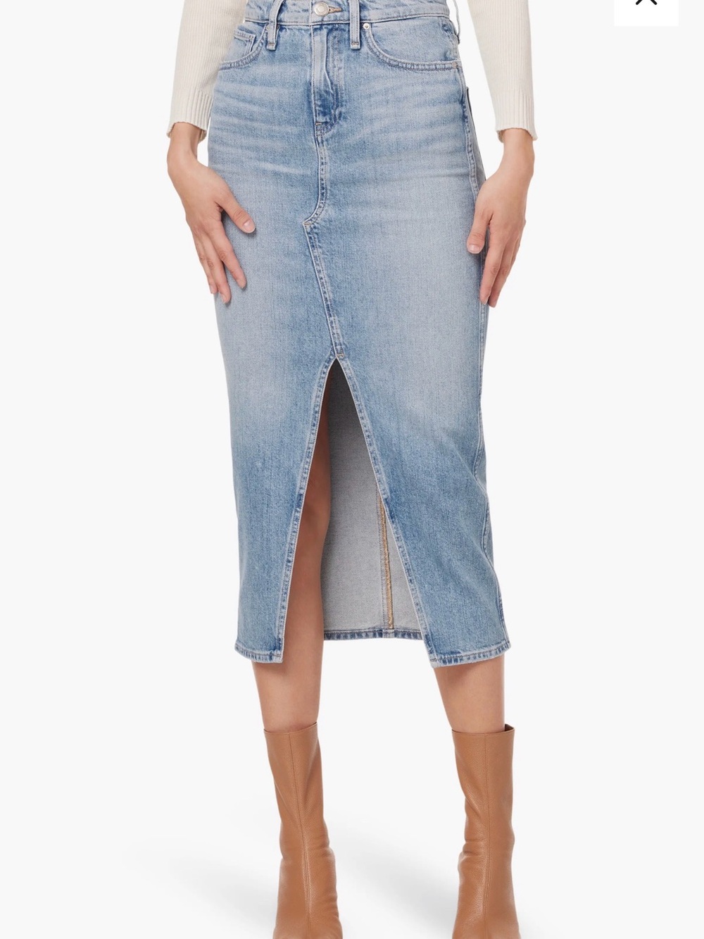 Hudson Reconstructed Denim Midi Skirt